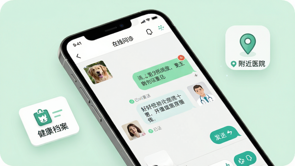 �ó�ҽӦ���������������չʾͼ����������Ϊ�ֻ���Ļ��д����Ļ����ʾ��������ҽ����ͼ�Ĺ�ͨ�����촰�ڣ�����г�����Ƭ����ͼ���Ҳ�����ҽ�ظ����ݡ��ֻ��Ա߷���һ�����｡�������Ŀ�Ƭͼ��͸���ҽԺ��λͼ�ꡣ�Ű�������ҷ������֣����Ϊ�ִ�ҽ�ƿƼ��У�ϸ��������������Ѷ���Ǻͷ��Ͱ�ť������Ϊ��͵�ǳ��ɫ�������������ɾ����޶���Ԫ�ء�