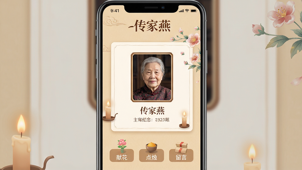一张展现家族传承主题的竖版手机应用界面截图,画面中央是