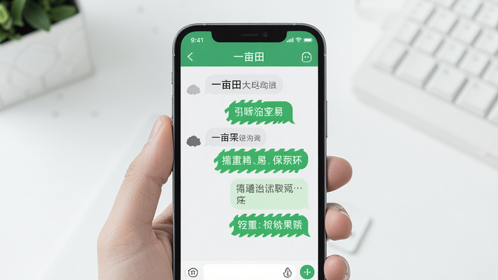 一亩田在线沟通功能,手机屏幕展示聊天对话界面,内容为农产品交易咨询,背景为浅色简约风格,细节清晰,画质干净,无多余元素