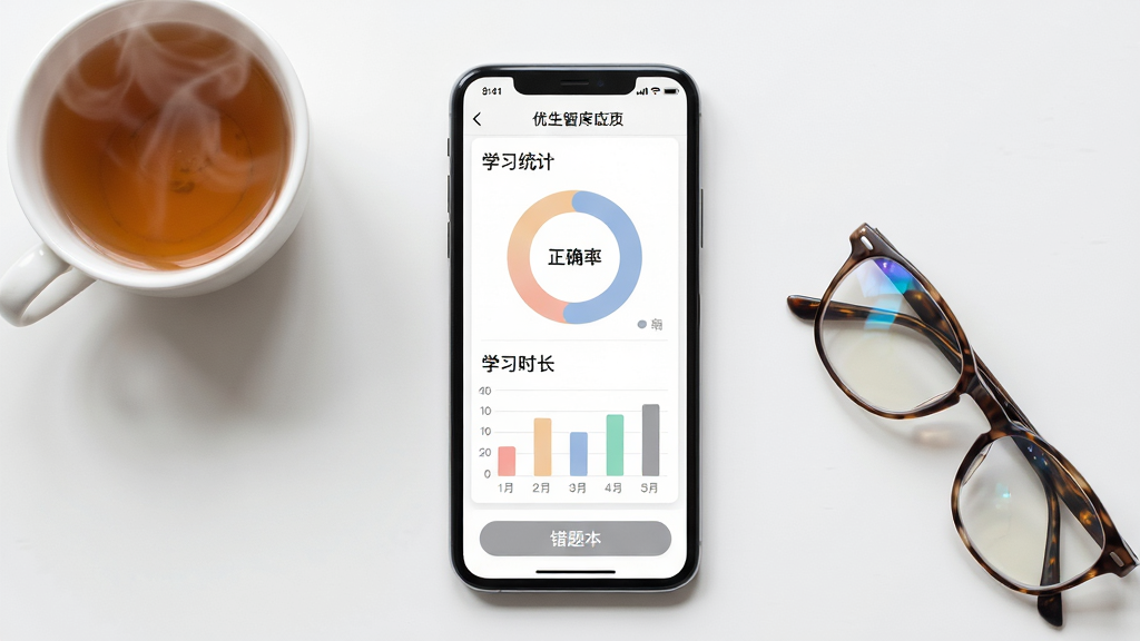 ��������Ϊ�����ǿ�Ӧ���ڵ�ѧϰͳ��ҳ�棬�ֻ���Ļ��ʾ������ȷ��ͼ������״ѧϰʱ��ͳ�ƣ��·��С����Ȿ����ť���ֻ������ڰ�ɫ���棬�Ա���һ���Ȳ��һ���۾������־��и��ӣ����Ϊ���¼�Լ�磬ϸ�ڰ���ͼ����ɫ��͡������������豭ð�������۾���Ƭ���⡣���ʸ��壬�ɾ��޶�����Ʒ��