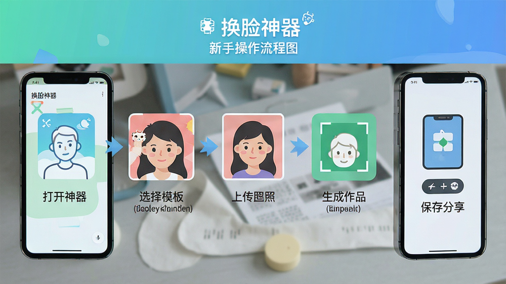 �����������ֲ�������ͼ���������ֻ���Ļ��ʽչʾ�Ӵ�APP��ѡ��ģ�塢�ϴ���Ƭ��������Ʒ�����������������裬ÿһ�����м��ͼ�������˵����������ע���������������ƣ��������ƽ������ɫ���£��������������ʸ��壬�ɾ��޶���Ԫ��