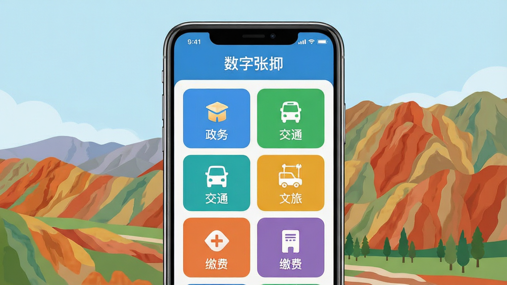 ������ҴAPP������չʾ������������һ�������ֻ�����Ļ��ʾ���з������񻯲��֣��������񡢽�ͨ�����á��ɷѵȲ�ɫͼ�꣬��������Ҵ��ϼ��ò�ļ򻯲廭����������������־��У��Ű��࣬��ƽ����Ʒ��ϸ�ڷḻ�����ʸ��壬�ɾ��޶���Ԫ�أ������д������֡�������Ҵ��