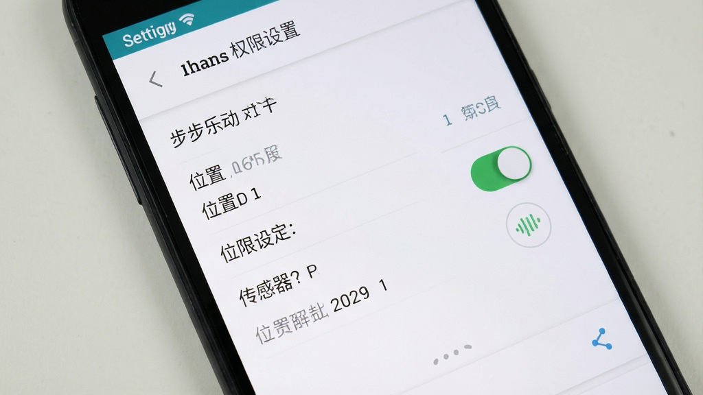 步步乐动 手机 权限设置 界面 展示 传感器 位置 权限 开关 安卓 系统 设置 页 高清 画质 干净 无多余元素