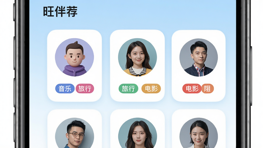 ������չʾ�����顱Ӧ���ڵ������Ƽ�ҳ�棬��Ļ�������ж�λ�û�ͷ��Ƭ��ÿ�ſ�Ƭ�·�������Ȥ��ǩ�����硰���֡������С�����Ӱ��������Ϊǳ��ɫ���䣬����Ϊ�ֻ���Ļ��д������Ϊ�������У����Ϊ���¼�Լ�磬ϸ�ڰ���ͷ��Բ�Ǵ�������ǩ��ɫ���ƣ����ʸ��壬�ɾ�������