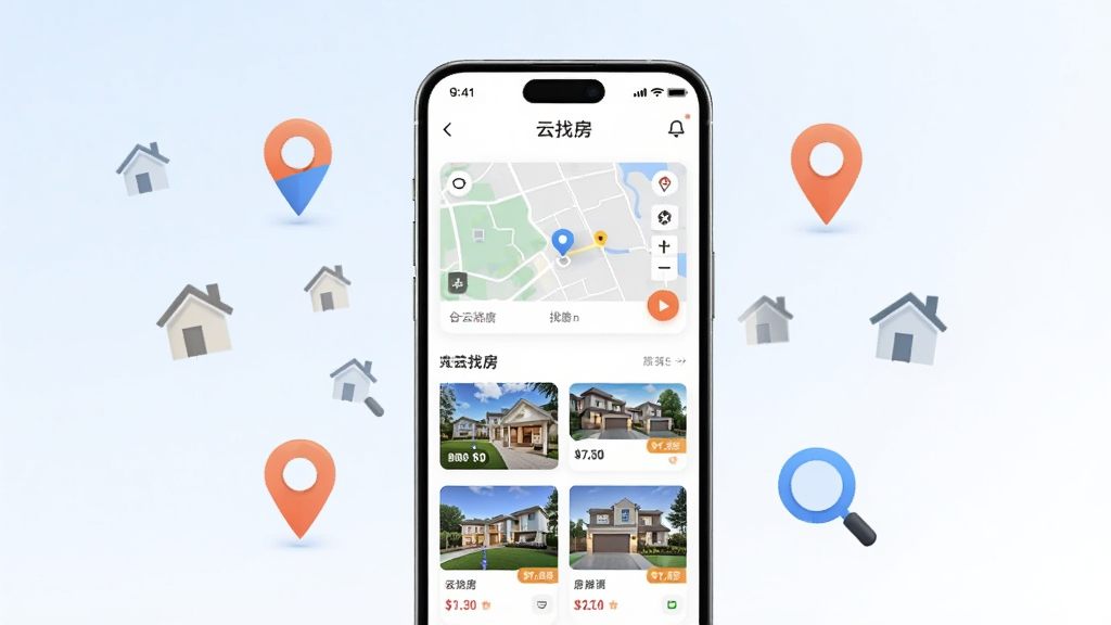 画面中央是一部智能手机,屏幕上显示