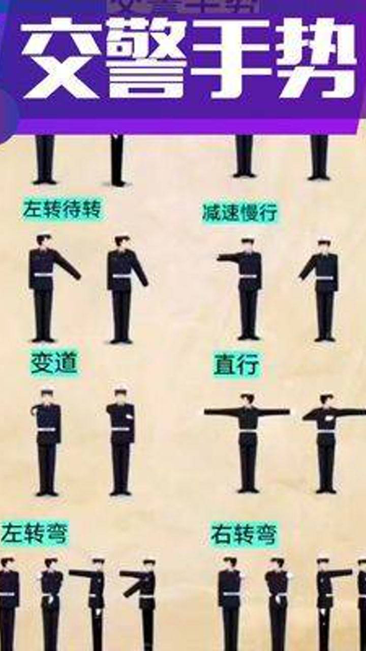 驾考金榜科目一交警手势标志口诀 驾考金榜