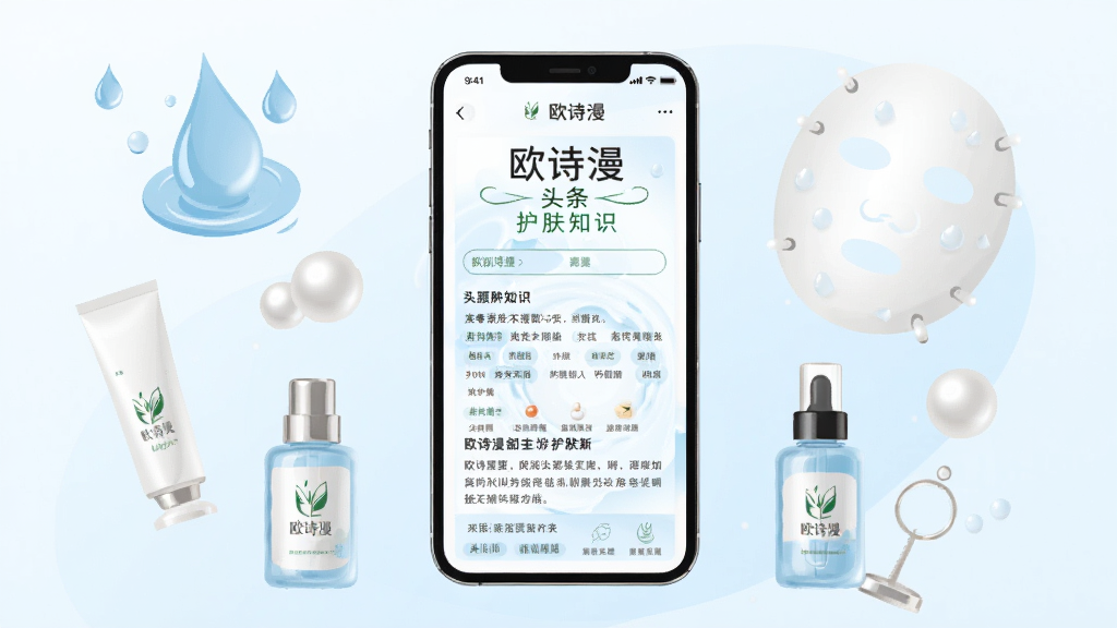 һ�ű�ƽ���廭����ͼƬ�������������ֻ���Ļ��ʾŷʫ��ͷ���Ļ���֪ʶҳ�棬��Χ������ˮ�Ρ����顢��Ĥ������ƿ�Ȼ���Ԫ�أ�����Ϊ����ɫ���ɫ���䣬������¸ɾ���ϸ�ڷḻ�����ʸ��壬�޶���Ԫ�ء�