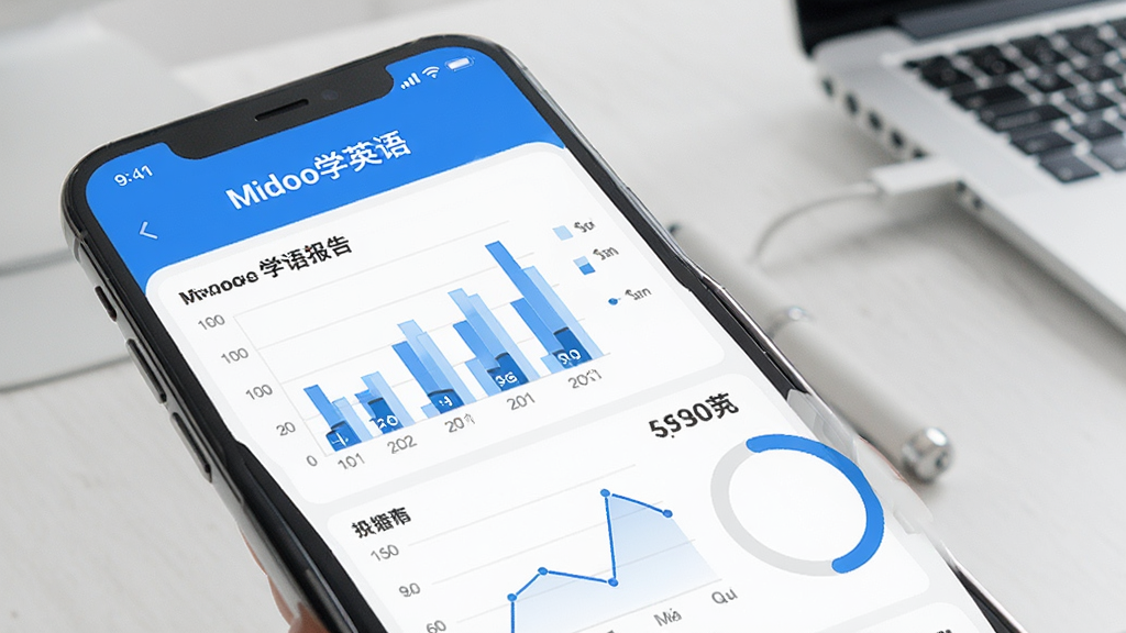 一张展示学习数据统计界面的图片,手机屏幕上显示
