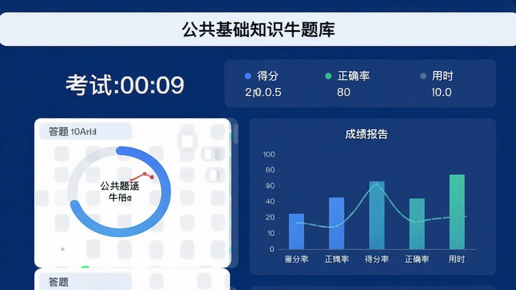 ��������֪ʶţ���APPģ�⿼�Խ��棬����չʾ���Լ�ʱ�������⿨�ͳɼ�����ͼ��������