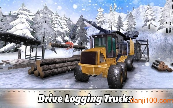 木材卡车模拟器安卓中文手机版(Timber Truck Simulator)山路运输驾驶操作界面