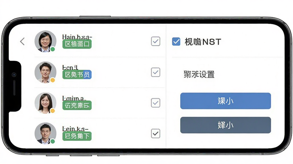 聚成团团队管理界面展示,主体为手机屏幕显示团队成员列表和权限设置选项,布局左侧为成员头像右侧为角色标签,排版整齐,风格商务简洁,细节包含勾选框和操作按钮,画质高清干净无多余元素