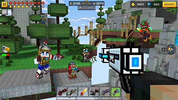 像素之枪3D子弹中文安卓版(Guns of Pixel 3D Pocket Edition)射击操作与武器切换画面