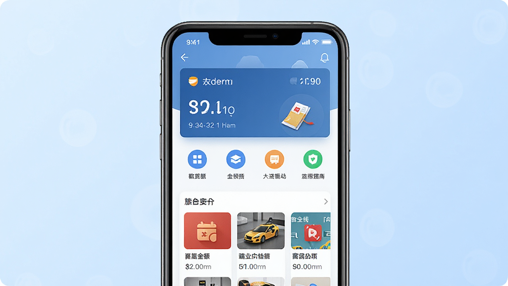 һ��չʾ��ͨ���ֻ�Ӧ�ý����ͼƬ�������������ֻ���Ļ��ʾ��ͨ��APP��ҳ��������Ƭ������ͼ����̻��б�������Ϊǳ��ɫ���䣬���������ϸ�����������ʸɾ����޶���Ԫ��