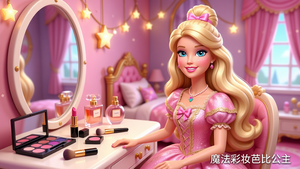 ����������һλ�𷢱��۵İűȹ�����������ɫ���������������ױ̨ǰ����ױ̨������ڷ�����Ӱ�̡��ں졢����ˢ����ˮƿ���������λõķ�ɫ�Ǳ����ң�ǽ�������ǵ��κ�Բ�ξ��ӡ�������Ϊ��ͨ3D��Ⱦ��ɫ��������ͣ�ϸ�ھ��£����ʸ��壬�ɾ��޶���Ԫ�أ������пɴ��С�ħ����ױ�űȹ��������֡�