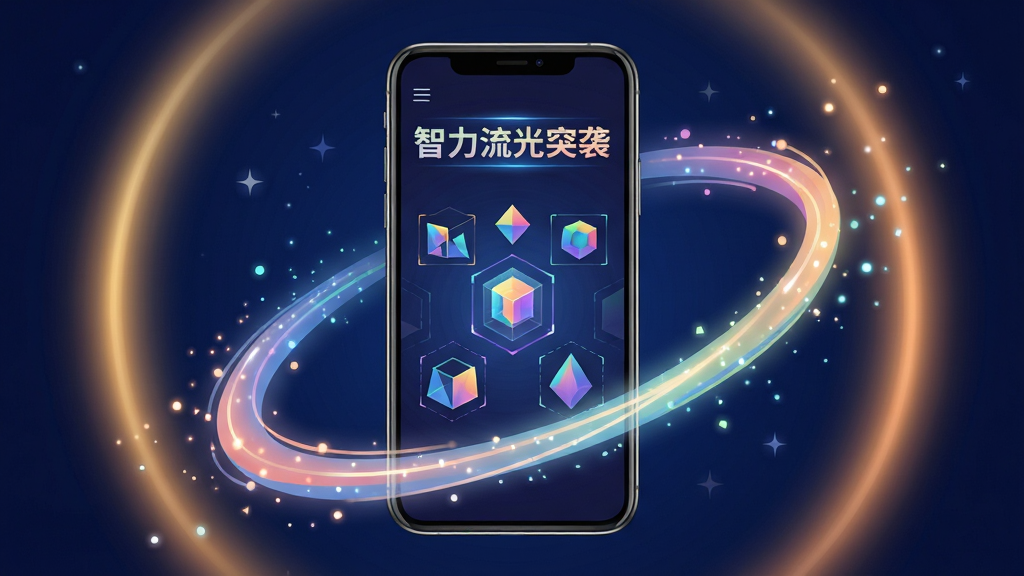 画面中央放置一部智能手机,屏幕上显示