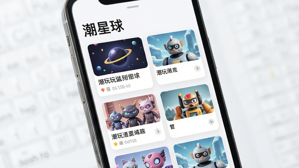 手机界面展示资讯列表,标题为“潮星球”,页面中排列着潮玩新闻卡片和图片,背景简洁明亮,布局为上下滚动式排版,风格现代清新,细节清晰,画质高清,干净,无多余元素