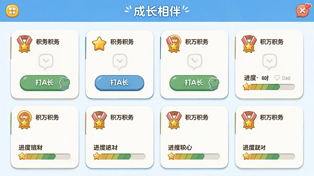 一张亲子互动任务界面图,画面展示