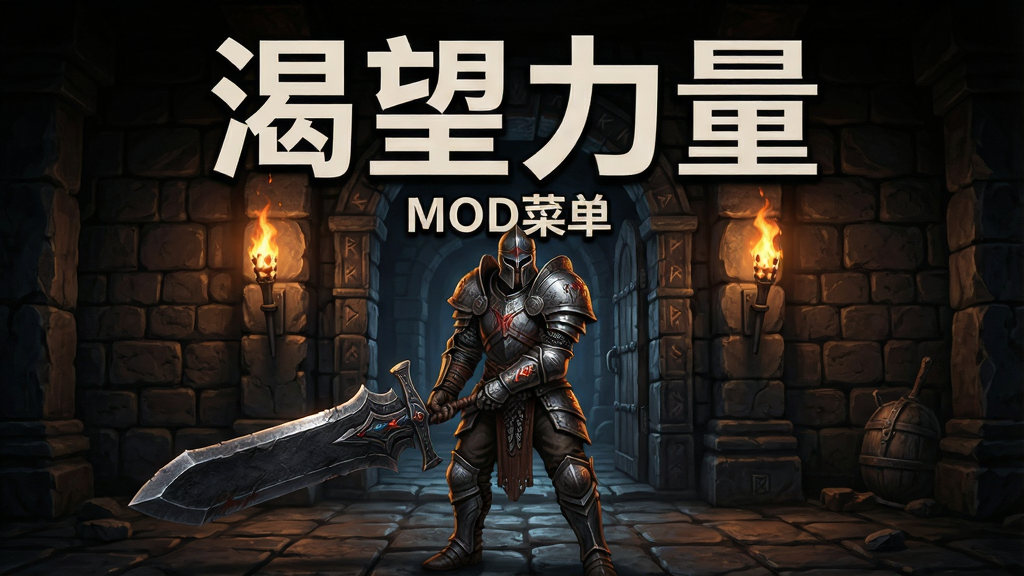 ��������չʾһ�����÷��Ķ���RPG���������棬����Ϊ�ֳ־޽���սʿ��ɫվ�ڵ�����ڣ����ֲ��þ��й�ͼ���Ϸ��ô������д�š������������ĸ��֣��·�С�ֱ�ע��MOD�˵������Ű������������Ϊ����ħ��дʵ�磬ϸ�ڰ�����ɫ��������������ʯש�ʸС�����ѹ�Ӱ�����ʸ��壬�ɾ����޶���Ԫ��