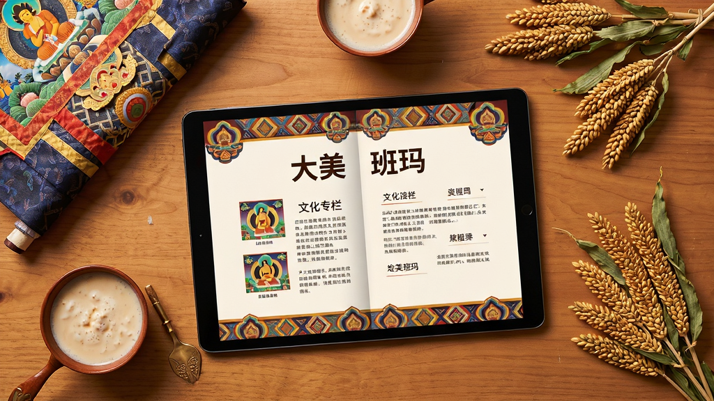 ����������һ��չ���ĵ������ƽ���豸����Ļ��չʾ���������ꡱAPP���Ļ�ר��ҳ�棬ҳ�����в�ʽͼ��װ�κ����ֽ��ܣ��豸��Χ�ڷ��Ų�ʽ�ƿ����ᡢ���Ͳ������������Ļ����������Ϊůɫ����ľ�����棬���ֲ���ƽ�̸����ӽǣ���ƷΧ���豸�ʷ���״���У����Ϊ�Ļ�������Ӱ��ϸ����ͻ����ʽ�����ľ�������Ļ���ݵ������ȣ�����Ϊ����ϸ�壬�ɾ����࣬�޶���װ��