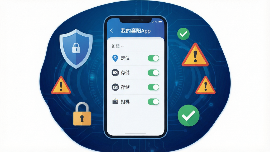 һ��չʾ�ֻ���ȫ���õĲ廭����������Ϊ���ҵ�����App����Ȩ�޹������棬��Ļ����ʾ��λ���洢�������Ȩ�޿��ء��ֻ���Χ�����Ŷ��ơ����������ʶ�͹�ѡ���ţ�����Ϊ����ɫ�Ƽ��н��䡣���ֲ������ĶԳ�ʽ�����Ϊ��ƽ����ȫ����廭��ϸ�����������ʸ��壬����ɾ����޶���Ԫ�ء�