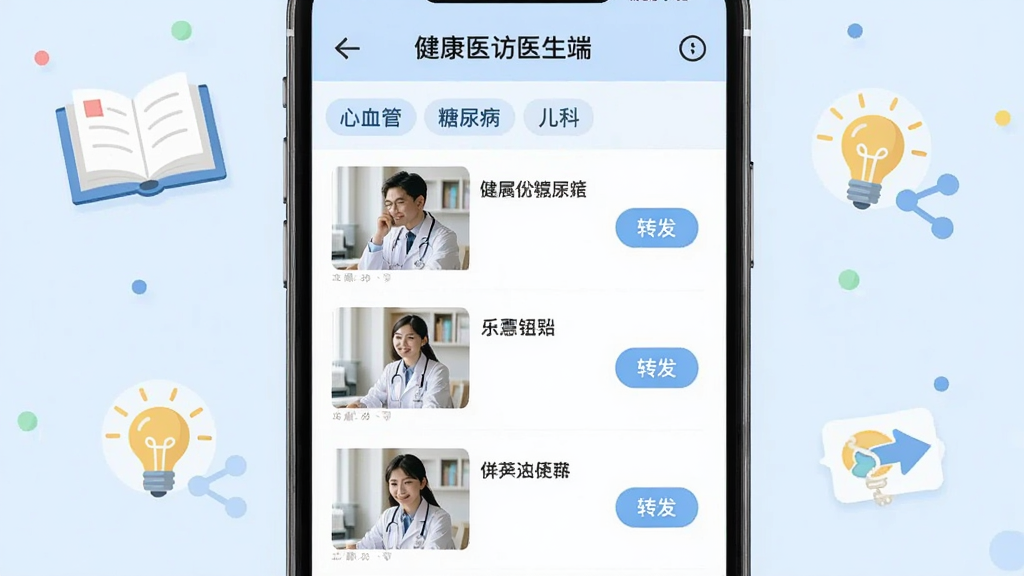 Я��ҽ��ҽ���˽��������زĿ���棬�ֻ���Ļչʾ�ز��б���ÿ���ز��б��⡢����ͼ��ת����ť�������ǩ������Ѫ�ܡ����򲡡����Ƶȣ�����Ϊ����ɫ�������鱾�����ݡ�����ͼ�꣬�������ǳɫ�����廭�ʣ��ɾ��޶���Ԫ��