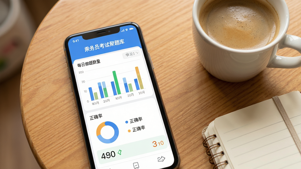 一部智能手机放置在桌面上,屏幕显示