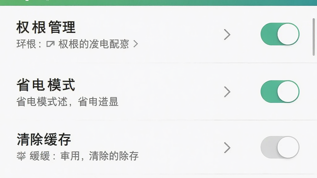 �����ٻ�Ӧ�����ý��棬��ʾȨ�޹�����ʡ��ģʽ����������ѡ�����Ϊ�б�ʽ���Ű����������Ϊ�ֻ�ϵͳ���÷��ϸ�ڰ������ذ�ť����ͷͼ�ꡢ����˵�������ʸ��壬�ɾ����޶���Ԫ��