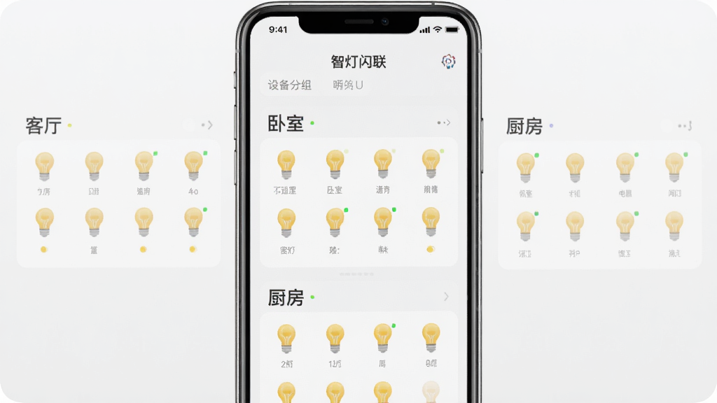 ����չʾ���ǵ�������Ӧ���е��豸����������棬��Ļ����ʾ��������������������ҡ�������ÿ���������ж������ͼ�꣬����Ϊǳ��ɫ������Ϊ�ֻ���Ļ���У����Ϊ�������磬ϸ�ڰ����������ƺ͵���״ָ̬ʾ�����ʸ��塢�ɾ����޶���Ԫ��