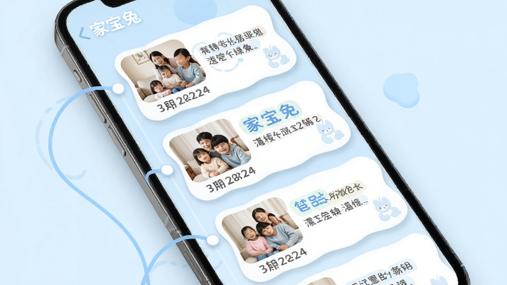 �ұ��óɳ�ʱ���Ṧ�ܽ��棬��������Ϊһ���ֻ���Ļ����ʾ��ʱ�����еļ�ͥ��Ƭ��Ƭ�����ּ�¼��ʱ���������ᴩ������࣬��Ƭ������ǩ�����ڣ����ֲ�������ʱ�����Ű棬������¼�Լ��ϸ���е���ɫ������Բ����Ƭ����ͼ�������Ӱ�����ʸ��壬�ɾ����޶���Ԫ�أ������д���