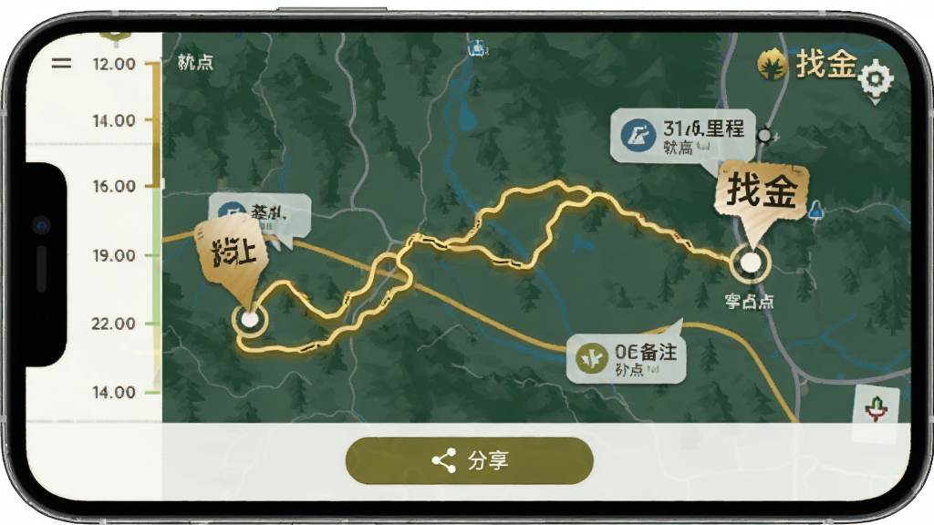 ����Ϊ�ҽ������켣��¼ҳ�棬����Ϊ�ֻ���Ļ��ʾ���ѵĽ�ɫ·����������յ��ǣ��Ű�Ϊ��ͼռ����Ҫ����ײ�Ϊ������ť�����Ϊ�����˶����ϸ�ڰ���ʱ���ᡢ���������㱸ע���ݣ����ʸ���ɾ��޶���Ԫ�أ������б�ע���ҽ�