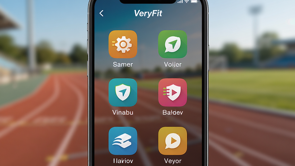 VeryFit�˶�ģʽ���棬����չʾ�ֻ���Ļ��VeryFitӦ�õ��˶�ѡ���б���ͼ���������У�����Ϊ�˶����ܵ��黯����������Ϊ������д�����Ϊ���л������ϸ�ڰ���ͼ��ɫ���������������������ʸ��壬�ɾ����޶���Ԫ��