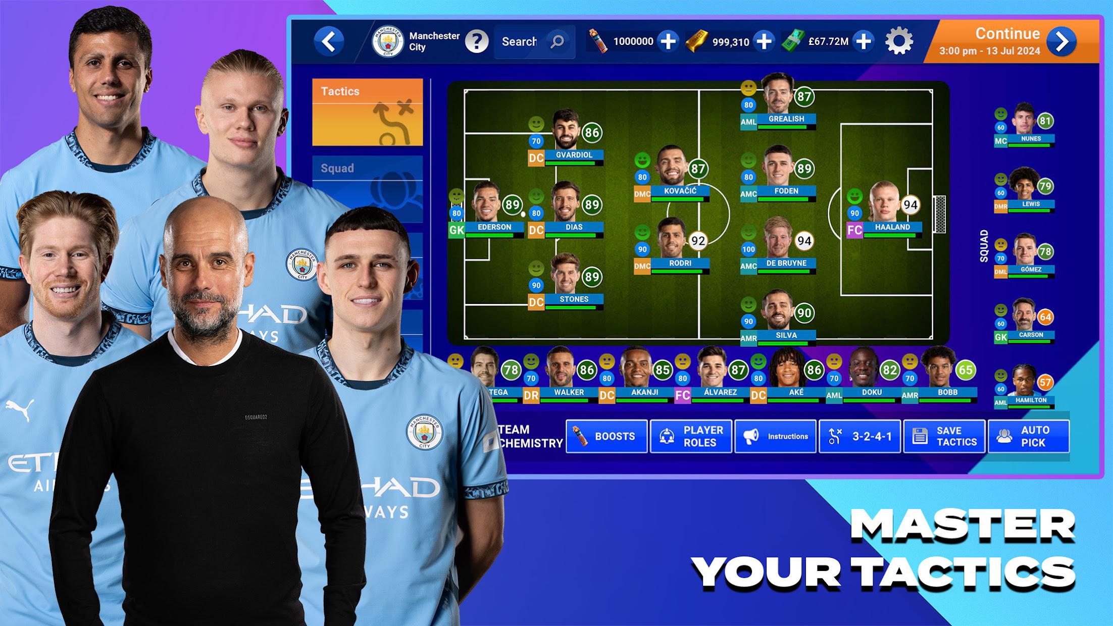 足球经理2025(Soccer Manager 2025) 新手开荒选队界面与战术板截图