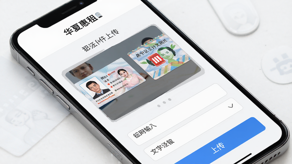 ���Ļ���APP�������ϸ��½��棬�������ֻ���Ļ��ʾ֤���ϴ�ҳ�棬��������֤�����������������������򣬽����԰�ɫ��ǳ��ɫΪ������ťΪ��ɫ���Ű���������������ϸ�ڸɾ������ʸ��壬�޶���Ԫ��