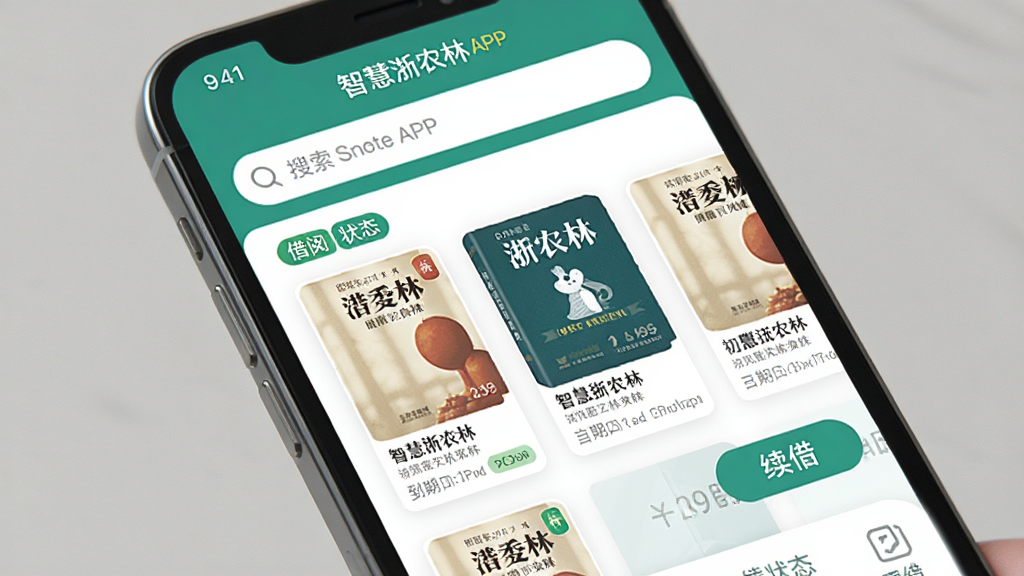 �ǻ���ũ��APPͼ����Ľ��棬����Ϊ�ֻ���Ļ��д�����ְ�����������ͼ������б�������״̬��ǩ���Ű���ˬ�����Ϊ�Ķ���Ӧ�ã�ϸ�ڰ����鼮ͼ�ꡢ�������ڡ����谴ť�����ʸ��壬�ɾ����޶���Ԫ��
