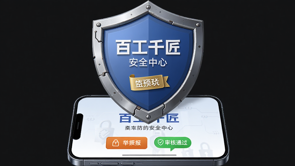 AI生图,主体为盾牌与手机结合,手机屏幕显示