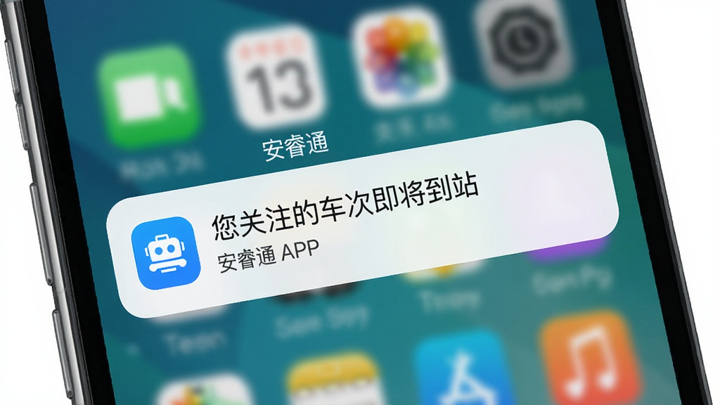 安睿通APP消息提醒功能界面图,手机锁屏状态下弹出通知卡片,显示