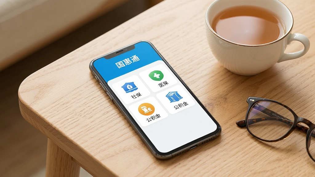 一部智能手机放在木质桌面上,屏幕显示