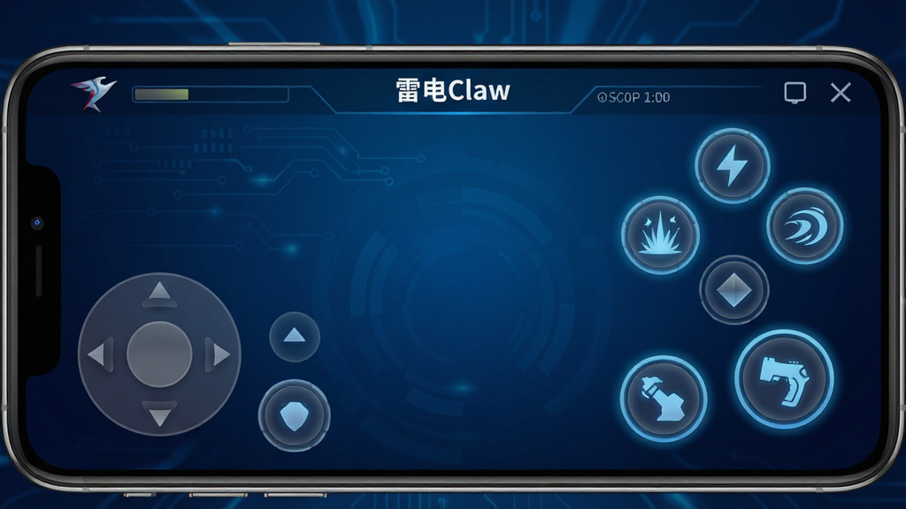 �׵�Claw����������ȫòչʾ�������������ֻ���ĻͶ��ĺ��򲼾֣����Ϊ����ҡ���뷽������Ҳ�ֲ����ܰ����������ť��������ʾ�������ơ��׵�Claw����汾�ţ�����Ϊ����ɫ�Ƽ��н��䣬����ɾ����࣬���Ϊ��ƽ��UI��ƣ�ϸ�ڰ���������͸��Ч���������Ե����������1080P���޶���Ԫ��