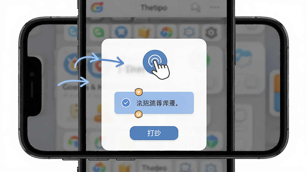 Glow新手操作界面预览图,主体为手机屏幕显示教程指引箭头和提示框,布局为居中弹窗形式,风格为简洁明了的引导界面,细节包括手指点击图标、文字说明框、跳过按钮,画质高清,干净,无多余元素