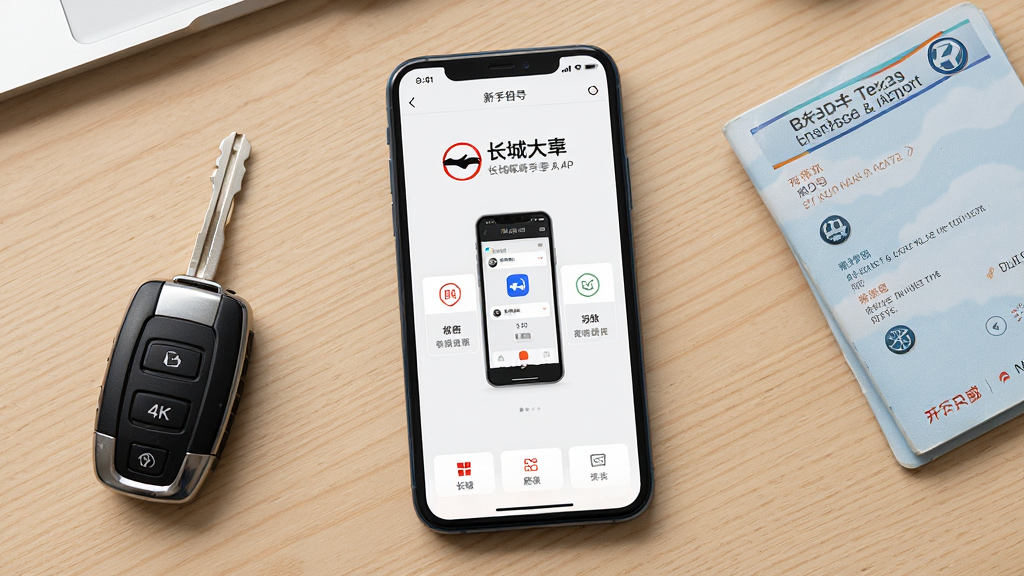 ����Ϊһ���ֻ���Ļ��ʾ��������APP��������ҳ�棬�Ա߷���һ�ѳ�Կ����һ����ʻ֤������Ϊ���温���ӽǣ���Ʒ����ڷţ��Ű����ֻ�λ���Ӿ����ģ����Ϊ���������Ӱ���ϸ���Ϲ�����ͣ�����Ϊǳľɫ���棻����Ϊ4K���壬����ɾ����޶���Ԫ�ء�