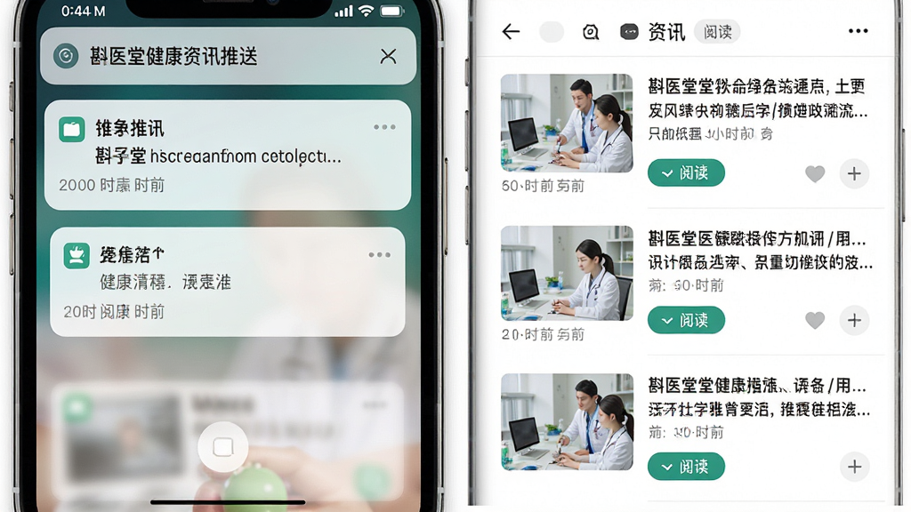 ��ҽ�ý�����Ѷ���ͽ��棬����Ϊ�ֻ�֪ͨ��������Ѷ�б�ҳ������Ϊ����˫�������Ϊ����֪ͨ��ͼ���Ҳ�Ϊ��Ѷ�����б����Ű���������Ϊ������Ѷ�磬ϸ�ڰ���֪ͨ��Ƭ����������ͼ��ʱ���ǩ���Ķ���ť�����ʸ��壬����ɾ����޶���Ԫ�ء�