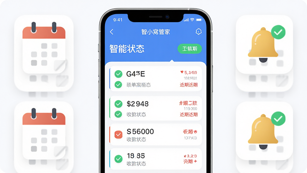 ��С�ѹܼ������˵��������棬��������Ϊ�ֻ���Ļչʾ�˵��б����տ�״̬����Χ��������ͼ�����������������ֶԳƣ��Ű���������Ϊ��������磬ϸ�ڰ�����ɫ�Թ����ɫ���ڱ�ǣ����ʸ��壬�ɾ����޶���Ԫ��