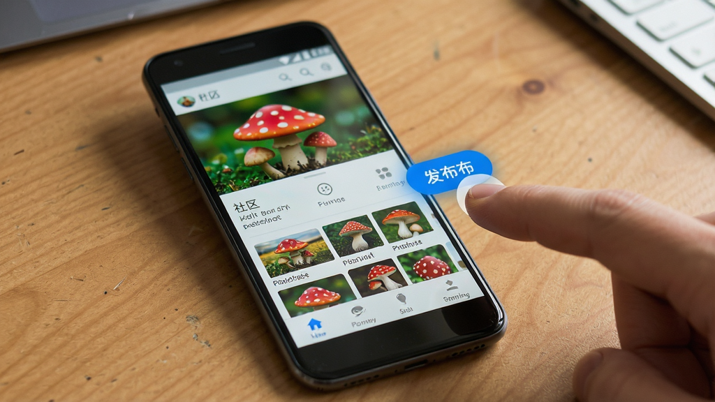 һ�Ų�Ģ��APP�ڰ�׿�ֻ��ϵ�ʹ�ó���ͼ������չʾ�ֻ���Ļ�е�������ҳ�͵ײ����������Ա�����ָ�������������ť�Ķ���ʾ�⡣����Ϊ�ֻ������ӽǣ����Ϊ��ʵʹ�ó���ģ�⣬ϸ������Ļ���⡢�ֻ��߿�����汳�������ʸ��壬�ɾ����޶���Ԫ�ء�