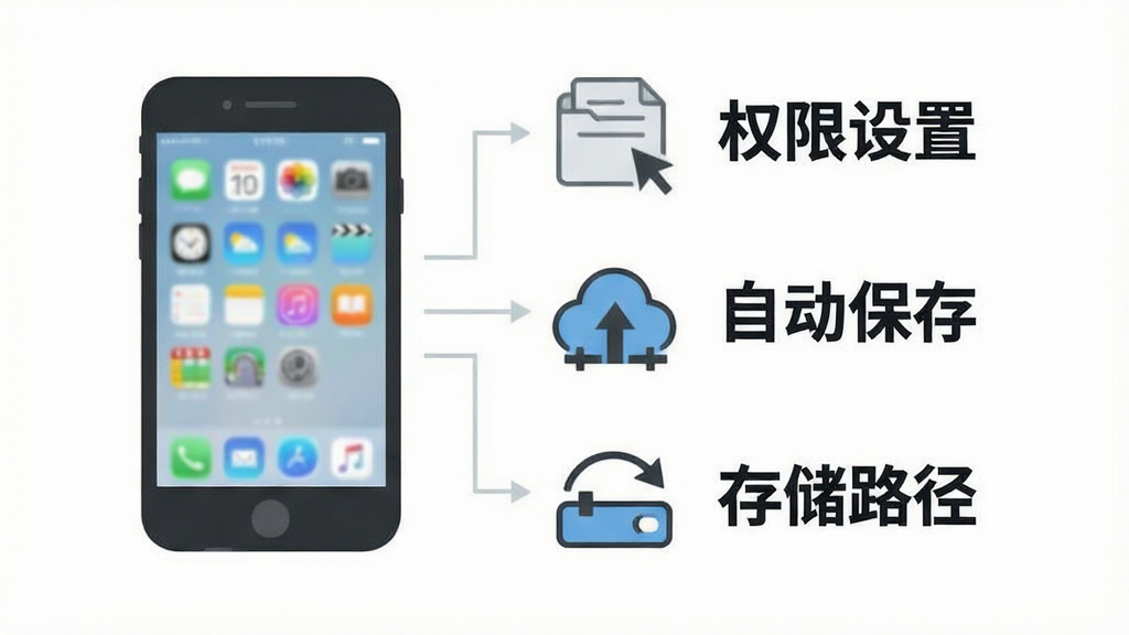 一张展示手机文档编辑常见问题解决步骤的图片,画面以信息图形式呈现,左侧为手机图标,右侧列出
