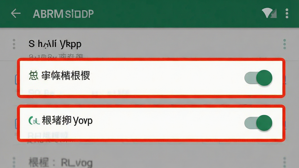 一张手机安全设置界面示意图,画面中展示安卓手机的权限管理页面,高亮标注了存储权限与网络权限开关,背景为手机系统设置界面风格,整体清晰直观,画质干净,无多余元素