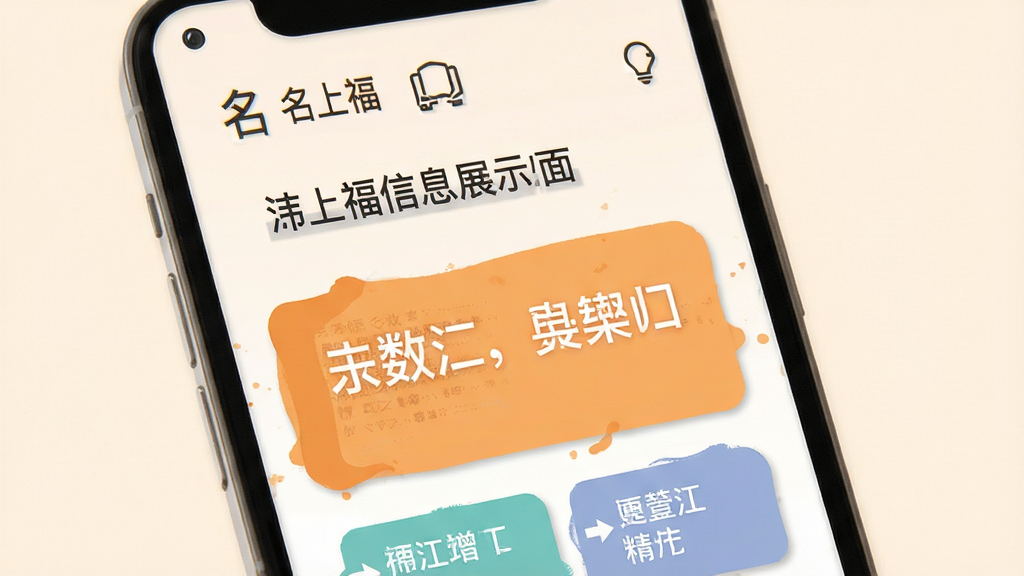 名上福信息展示页面,手机屏幕显示清晰排版文字与图标,重点内容用色块高亮,背景为柔和浅色,风格阅读友好,细节精致,画质干净,无多余元素