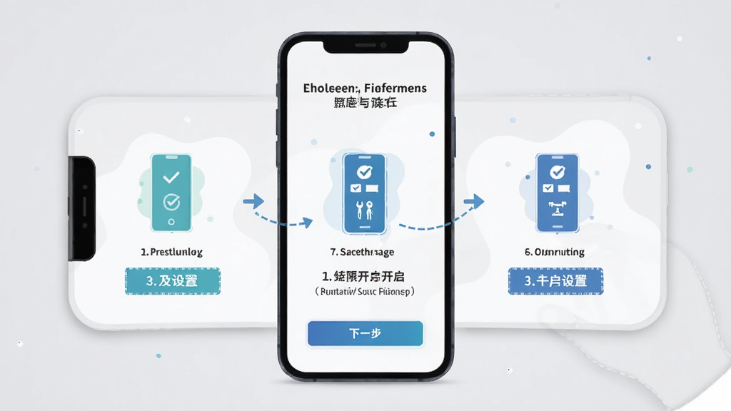 咨询工程师题库帮新手安装设置引导页面,主体为手机屏幕展示权限开启步骤,布局为分步图示,风格为扁平化插画风,细节包括勾选图标与下一步按钮,画质清晰,背景为浅灰色,无多余元素