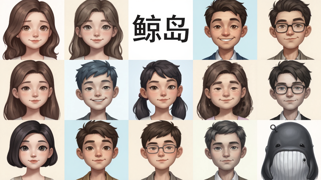 һ��չʾ��������ɫͷ�����еĻ��棬ÿ��ͷ������죬�����ᡢ��Ĭ��֪�ԵȲ�ͬ���ʣ����������Ϸ���ע�����������֣�����Ϊ����״���У����Ϊ��ͨдʵ��ϲ廭��ϸ�ڰ���ϸ����沿�������͵�ɫ�ʹ��ɣ������������ɾ����޶���Ԫ��