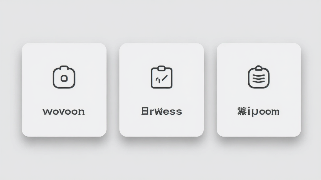 wovoon 应用内部功能页面的特写图,画面展示三个并列的功能卡片,每个卡片上有简洁的图标和文字标签。背景为浅灰色,卡片带有柔和阴影,整体排版工整,风格清新素雅,细节清晰,画质干净,无杂乱元素