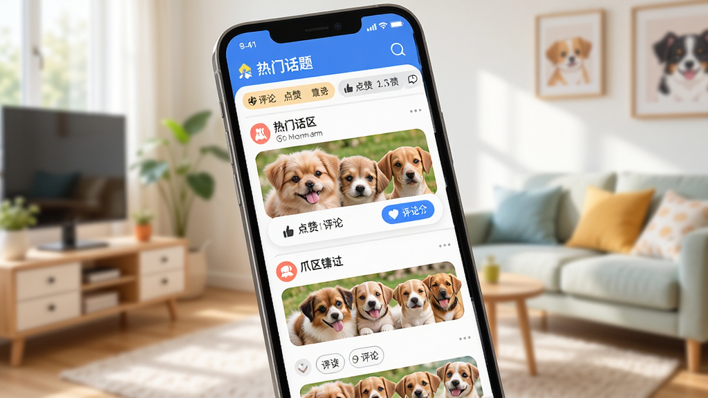 �ֻ���Ļչʾצ��APP��������Ϣ����ÿһ����̬�����пɰ��ĳ���ͼƬ�͵������۰�ť����Ļ�Ϸ������Ż����ǩ�����������������ڻ������������罻�У�ϸ�����������ʸ��壬�ɾ��޶���Ԫ��